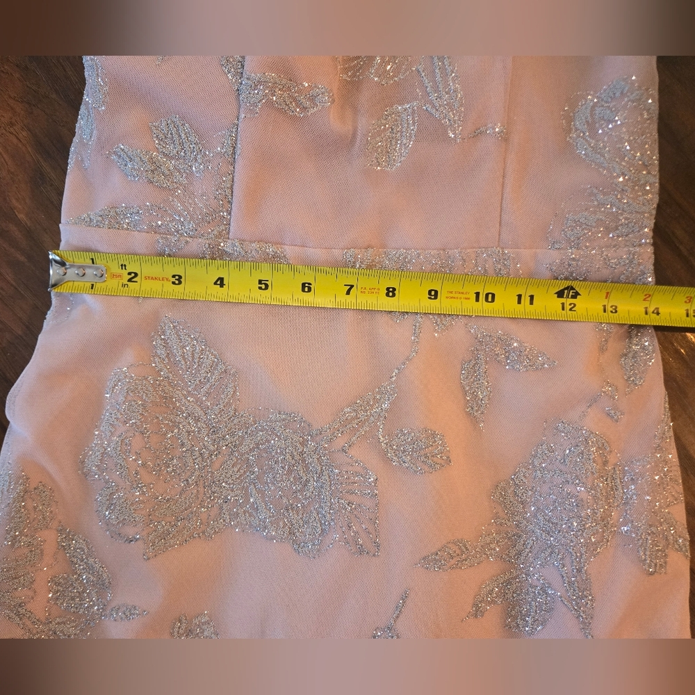 Hayley Paige Occasions Light Pink Glittery Halter Gown Size 4 - Picture 11 of 14